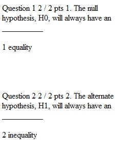 Quiz Hypothesis Test